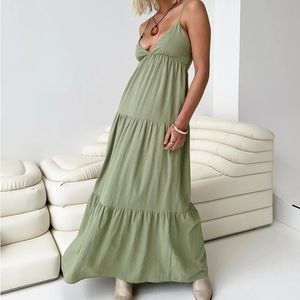 Princess Polly Chelsea Maxi Dress Sage Green